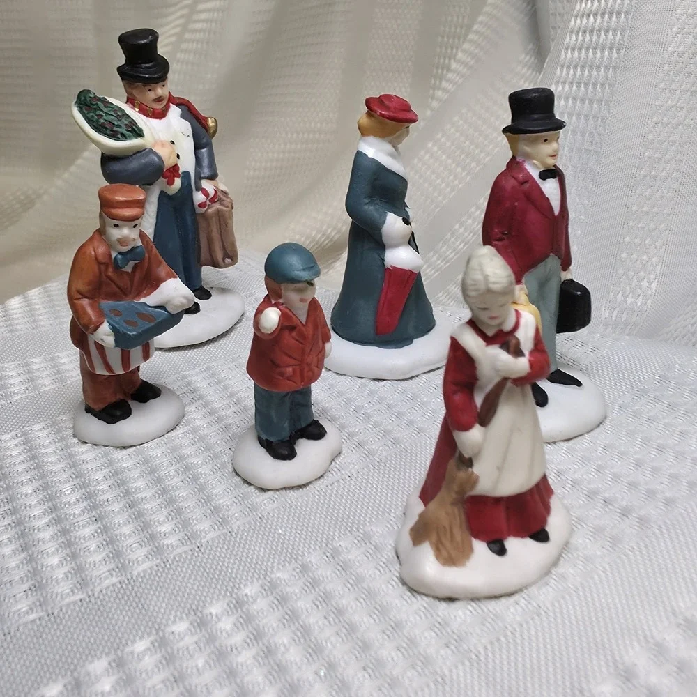 Lemax Christmas Village Vintage Hand Painted Lot‎ Of 6 People Figurines